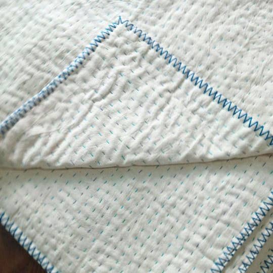 Basha Natural Kantha Blanket