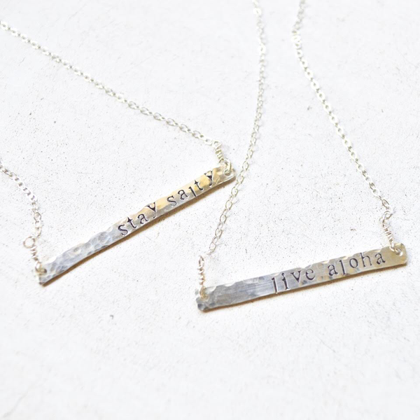 Beachy Hand Stamped Necklace