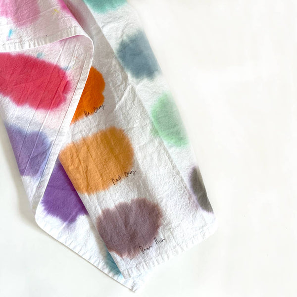 Color Study Hand-Painted Tea Towel