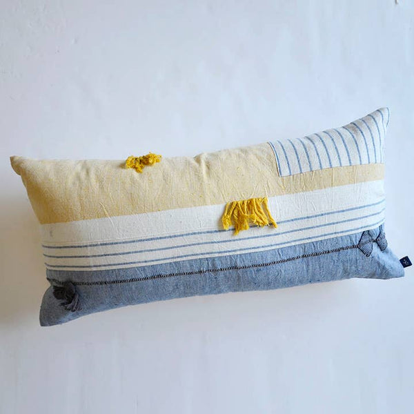 Hand Woven Throw Pillow - Patch