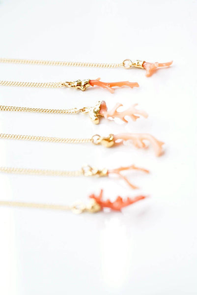 Pink Coral Branch Necklace
