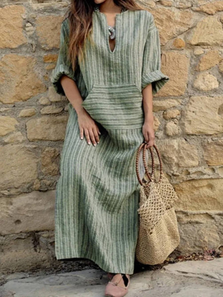 Green Stripe Maxi Dress