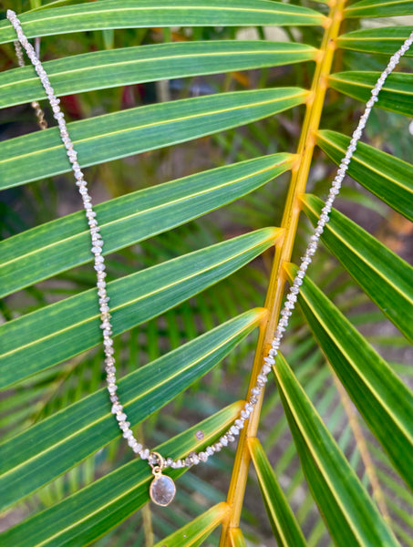 White Diamond Slice Necklace