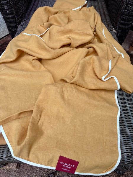 Isabella V Linen Blanket