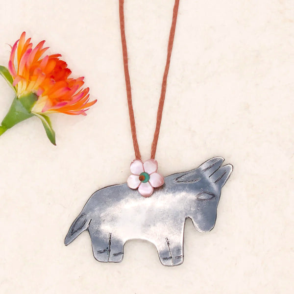 Silver Burro Milagro Necklace