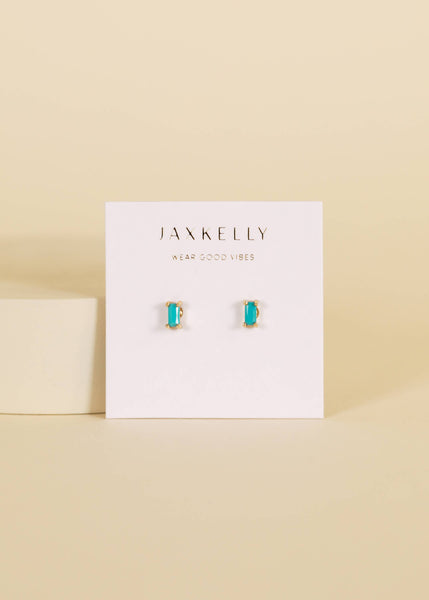 JaxKelly Baguette - Turquoise Earrings