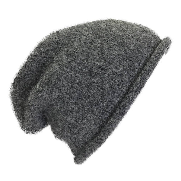 Charcoal Essential Knit Alpaca Beanie Hat