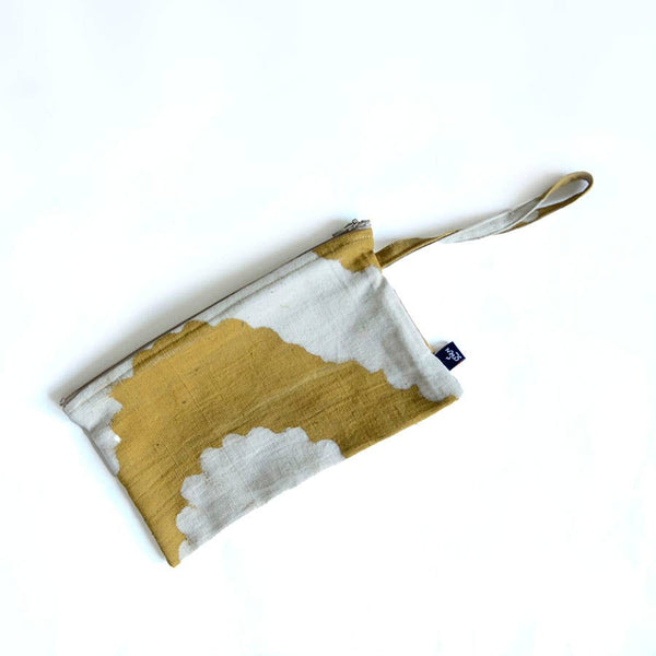 Block Print Eco Friendly Clutch Bag | Golden Rays Pouch