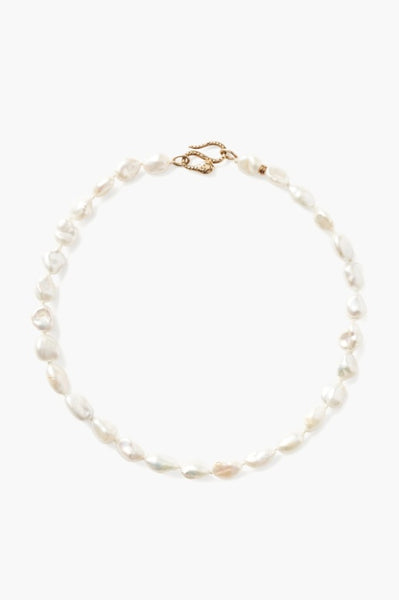 18k White Freshwater Pearl Necklace